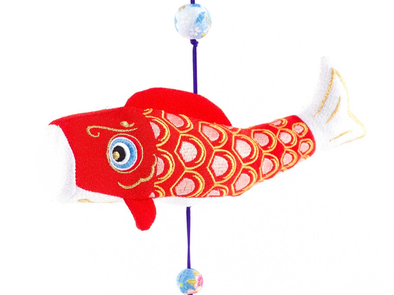 室内ちりめん鯉のぼり飾り そよかぜ 高さ約63cm